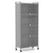 Space-Saving 5-Tier Kitchen Rack with Retractable Flip-Up Doors and Casters